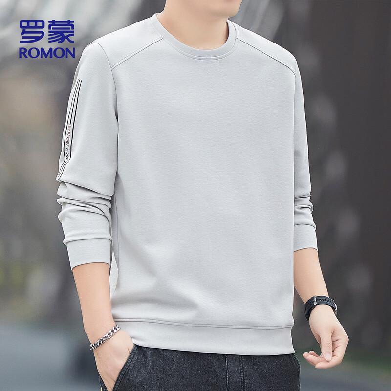 ROMON Men s Round Neck Loose Casual Long Sleeve Sweatshirt 7507 4XL