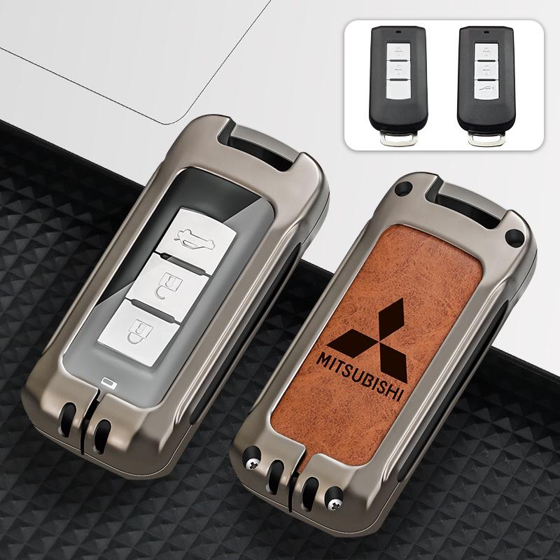 Genuine Leather Key Case for Mitsubishi Outlander, ASX, Eclipse Cross, Pajero