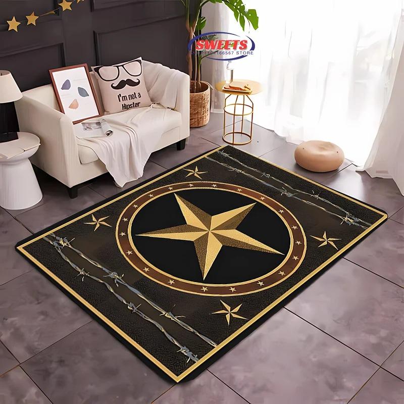 Vintage Star Carpet Mat Rug Home Decoration Classic Geometric Pattern Living Room Floor Mat Rugs for Bedroom Home Carpet