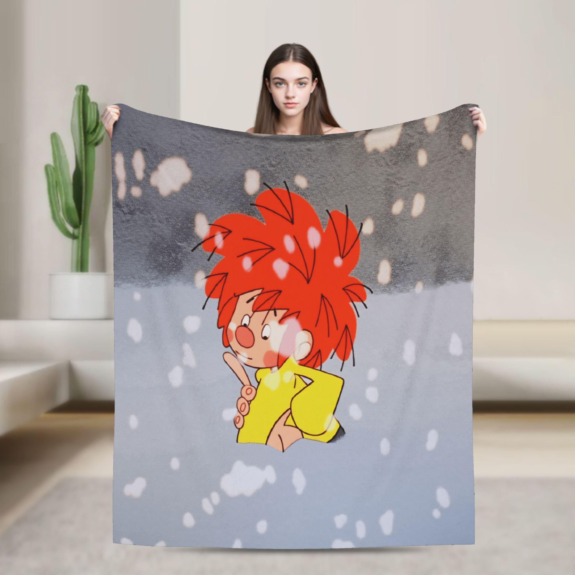 

P-Pumuckl Super Warm Blanket Kids Plush Throw Blanket Graphic Couch Chair Flannel Bedspread Sofa Bed Cover 75x90cm