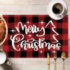 New Christmas Printed Placemats Cross-border Holiday Party Dining Table Thermal Insulation and Anti-pollution Dining Table Mats