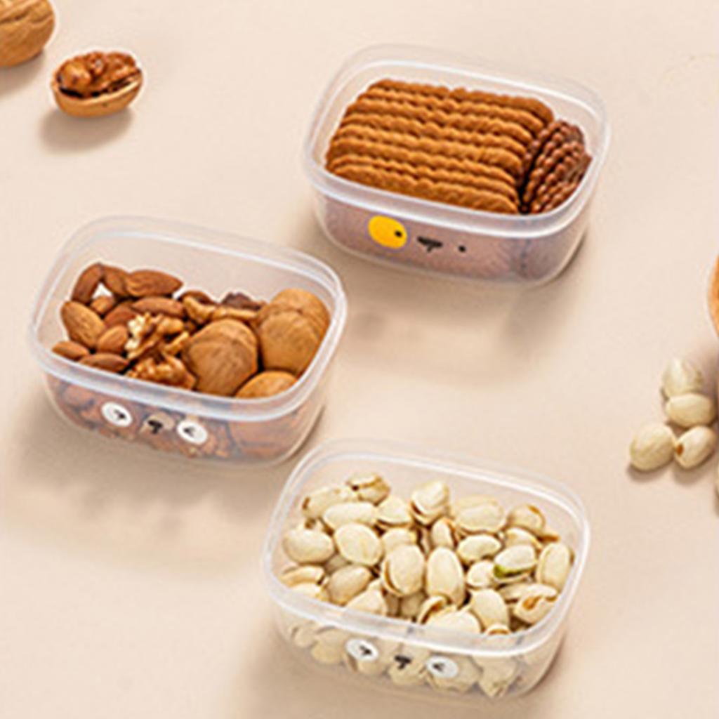 Food Storage Containers with Lids Freshness Preservation Microwave Heating Available Cartoon Freezer Containers Beige
