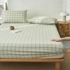 Premium Cotton Plain Fitted Sheet Deep Pocket Elastic Edges Non Slip Sheet Home Mattress Protector Soft Sheets Couvre Lit