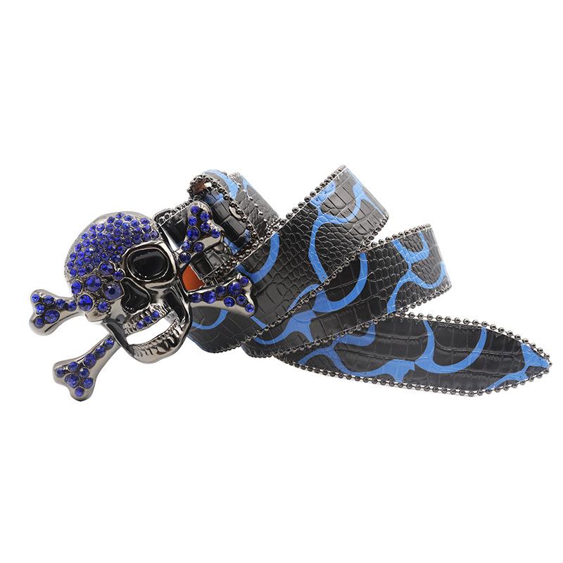 Rhinestone Belt Women's Belt Men's Inlaid with Diamond Pin Buckle Punk Fashion Trend Bbsimon Belt Men's Style