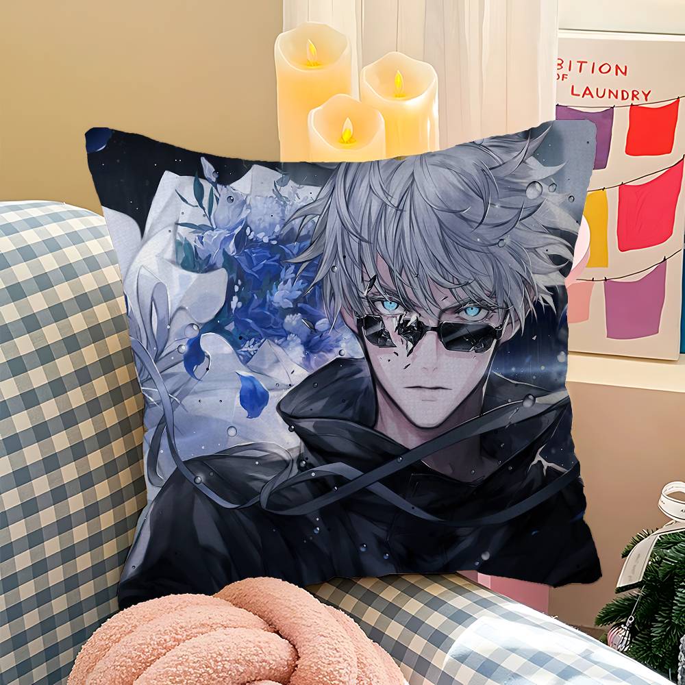 J-Jujutsu K-Kaisen G-Gojo Anime Maple Design Cushion Cover Happy Autumn Harvest decor Holiday Decorati Pillow Cover