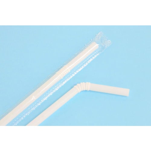Shibase Industry 329 Diamond Straw Flex 12cm 400 Pieces White