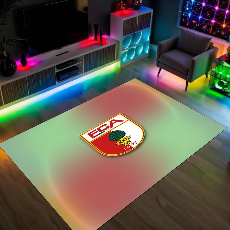 FC Augsburg FC Design Kristall Samt Teppich Gemütlich Nein?Rutschfester Teppich mit Aufdruck für Schlafzimmer Wohnzimmer Eingang