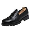 New Men's Shoes Fashion Crocodile Pattern Fringed Leather Shoes British Style Business Dress Casual Shoes Overalls Small Leather Shoes