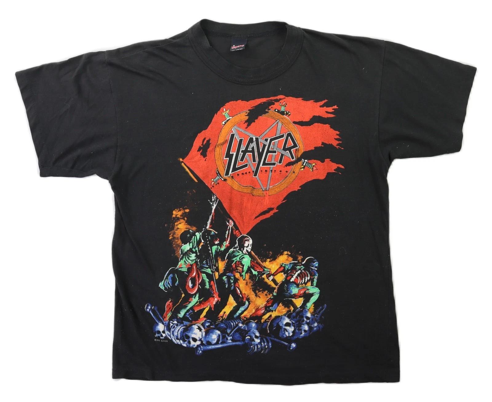 VTG 80s 1989 SLAYER Adult XS S Black World Sacrifice Tour Single Stitch T Shirt XL