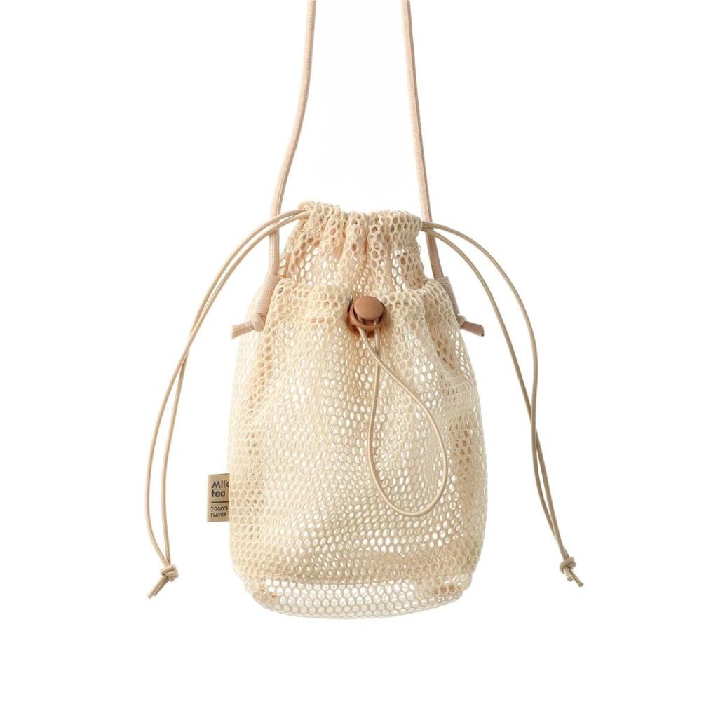 Shoulder Pouch Mesh Collection Milk Tea MSH-PO21-BE