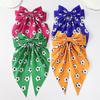 World Cup Football Print Hair Bow with Ribbon - US, Canada, Mexico Edition