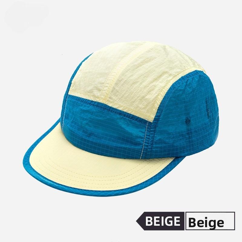 

Casual Japanese Style Splicing Baseball Cap Quick-drying Adjustable Sunshade Cap Thin 5-Panel Sun Visor Cap Unisex Adjustable бежевый