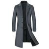 Men's Autumn/Winter Long Woolen Coat - Thickened Trench Windbreaker for Youth, Plus Size Available.