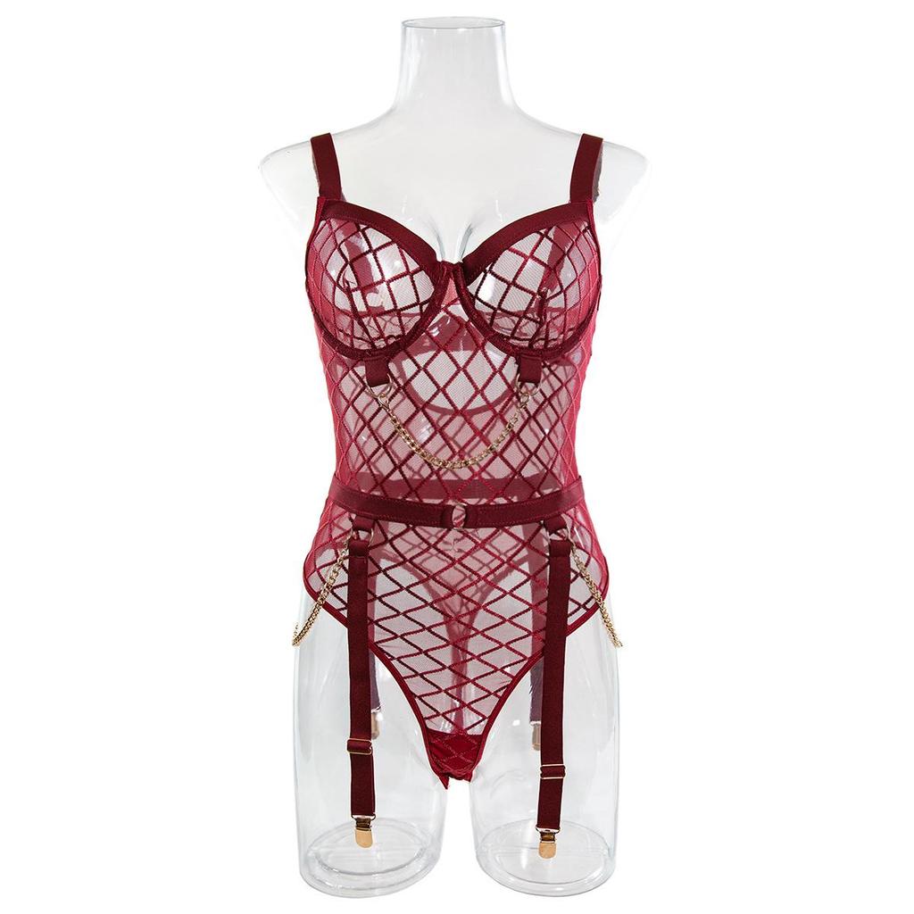 Hot Selling Erotic Large Mesh Underwire Lingerie Bodysuit - Comfortable, Slimming Design for Women