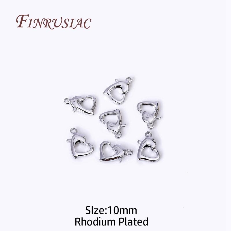 Fermoirs mousqueton en forme de cœur plaqués or 18 carats pour la fabrication de bijoux, Fermoirs fermoirs cœur 10 mm/12 mm pour accessoires de fabrication de bracelets et colliers
