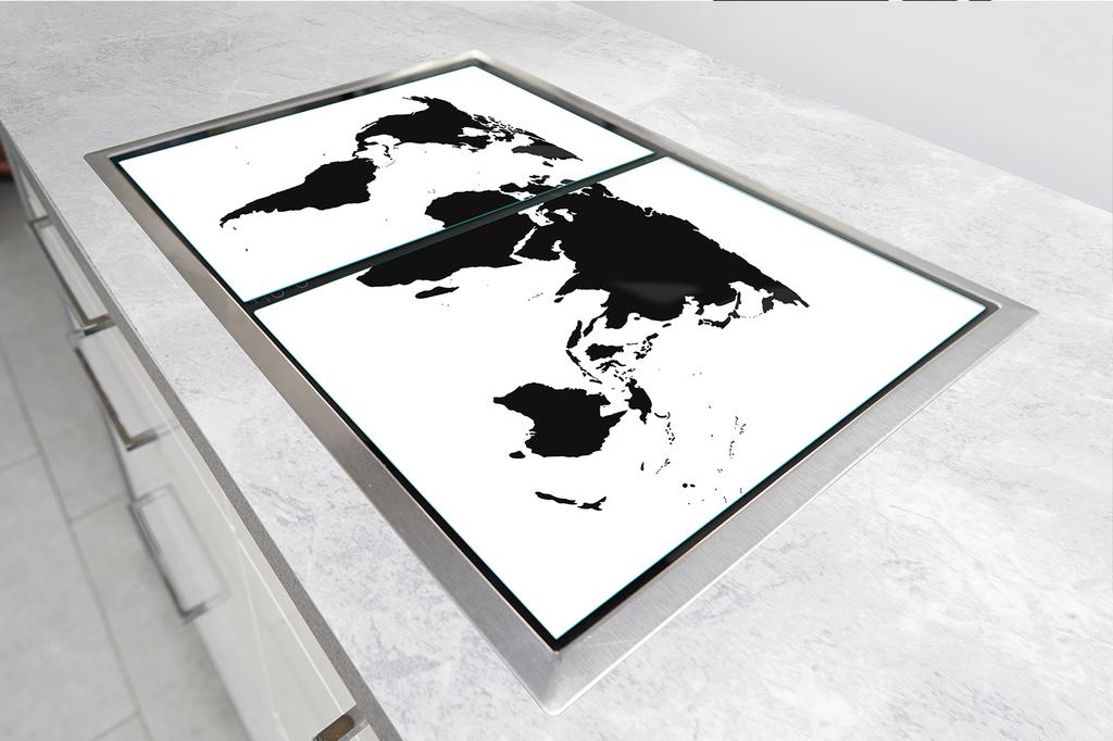 SZKLANA PŁYTA OCHRONNA NA KUCHENKĘ 90x52 MAPA