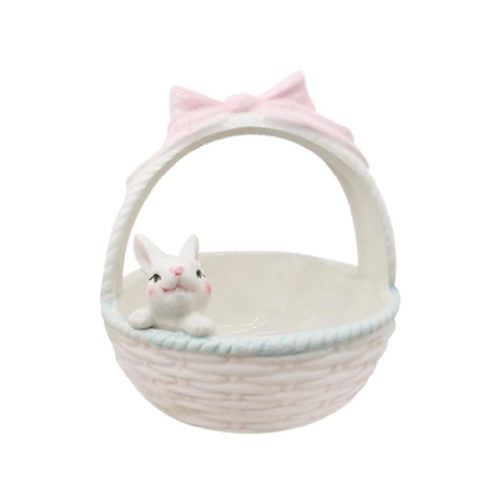 Ceramic Rabbit Easter Basket Porcelain Bunny Bowls Party Supplies Tableware Animals Ornaments Candy Serving Bowls Holiday Gift