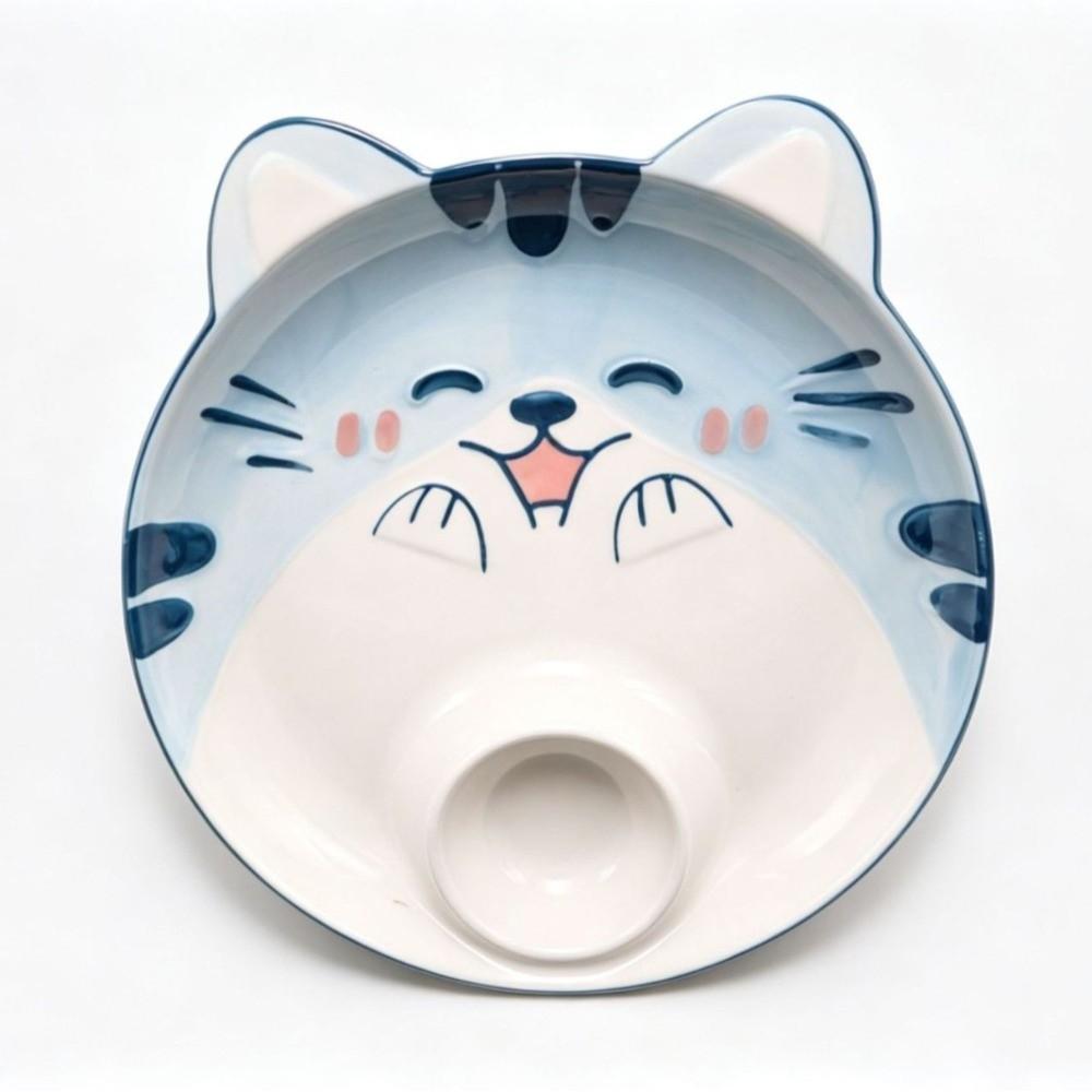 Ceramic Cow Sushi Plate Animal Shape Grid Dumpling Plate Cute French Fry Plate  Household
