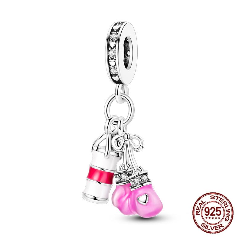 Copper Color Basketball Football Badminton Sports Series Charms Beads Fit Pandach Original Bracelets Diy Jewelry Gifts