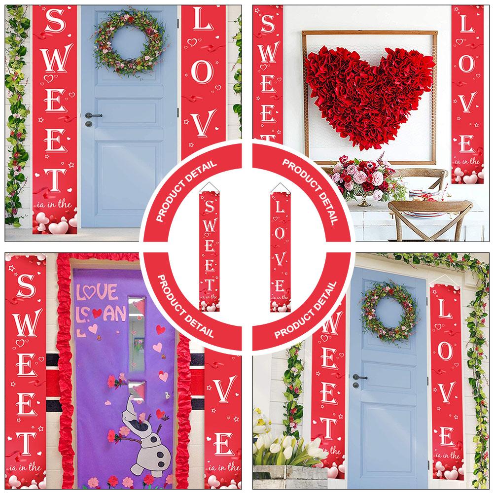 Wedding Signs Valentine's Day Curtain Home Decor Cloth Couplet Creative Door Pendant