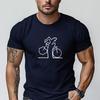 Herren Casual T-Shirt mit kurzem Ärmel und Grafikdruck eines Radfahrers Schwarz Weiß Radsport Design Rund Reguläre Passform Ganzjahres