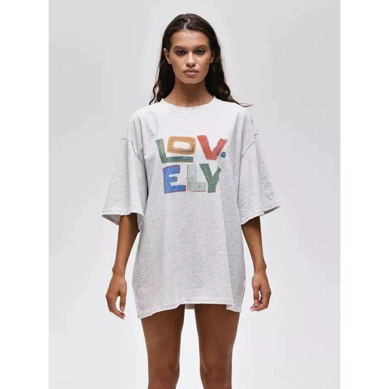 Fashion Wind Fashion Print Casual Loose Round Neck Cotton T-shirt Printed Loose Cotton T-shirt