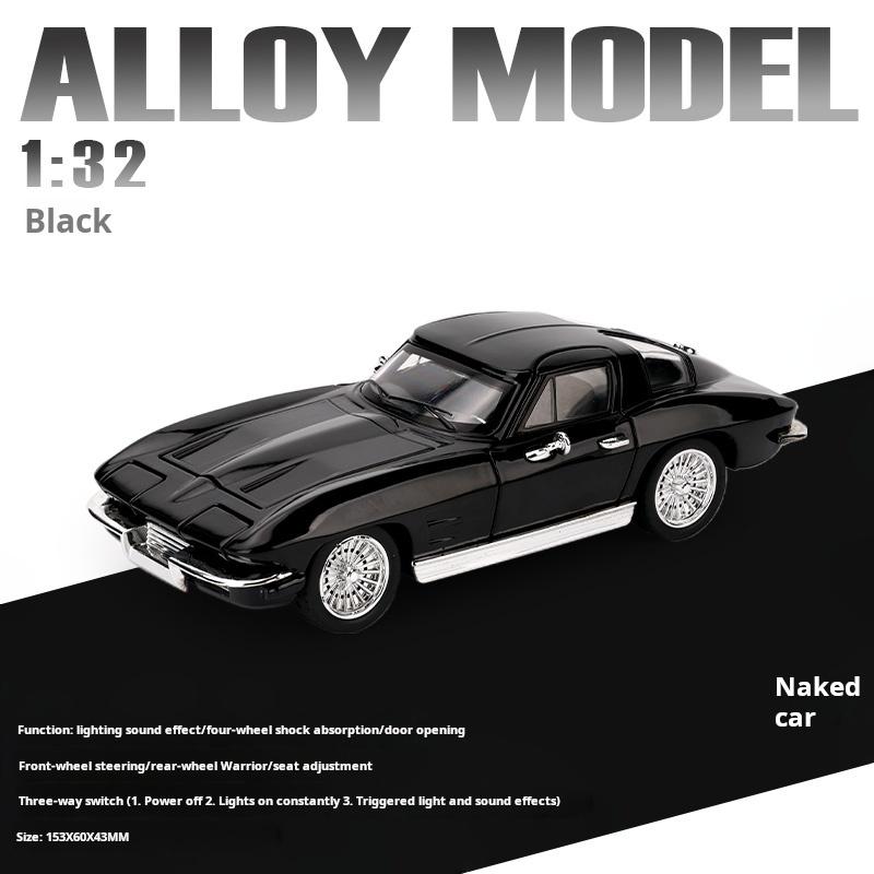 1:32 Corvette Vintage Classic Car Four-Wheel Shock Absorption Simulation Alloy Car Model Vehicle Collectible Ornament Boys Gifts