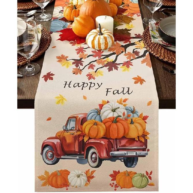 Halloween Linen Table Runner,Spiders Spiderweb Texture Dresser Scarf Kitchen Dinning Tabletop Covers Decor for Indoor Outdoor Party Holiday Wedding