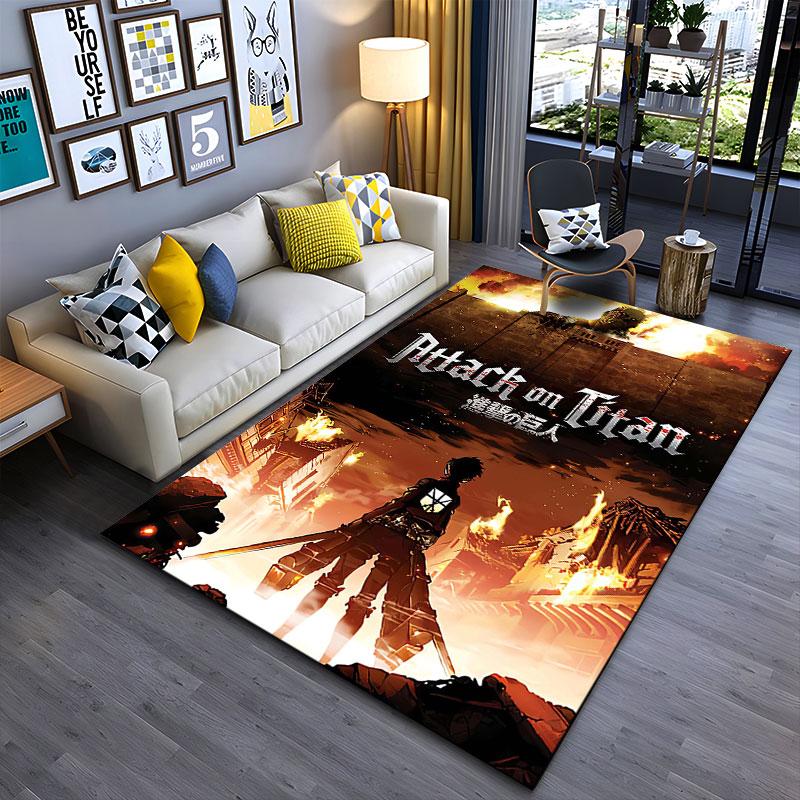 Attack on Titan Anime Carpet suitable as a non-slip mat for the living room or bedroom sofa