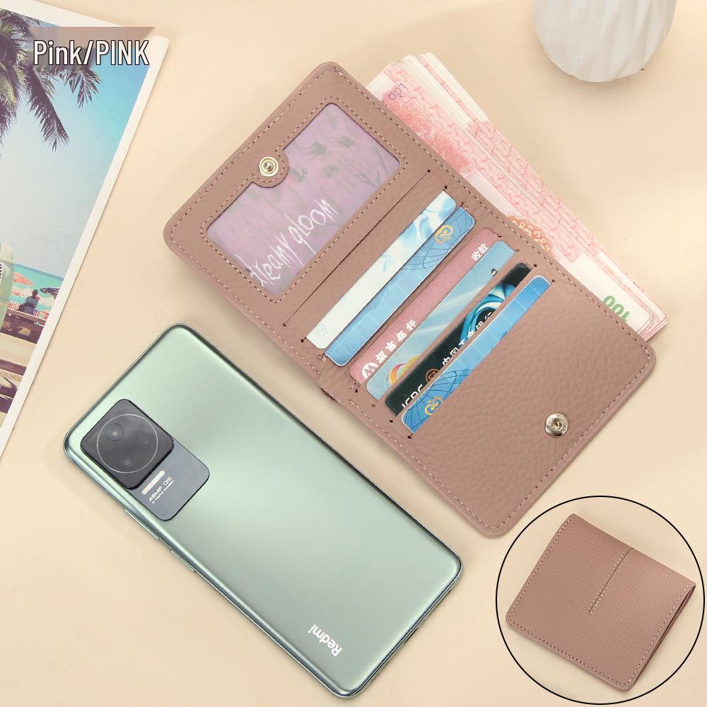 Dámska ultratenká peňaženka z pravej kože s RFID ochranou - Krátka, Viac priehradiek na karty, Jednoduché šitie