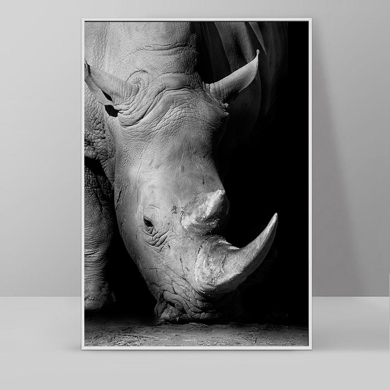 Modern Black And White Lion Elephant Deer Zebra Poster Canvas Painting Nordic Animals Wall Picture For Living Room Home Decor