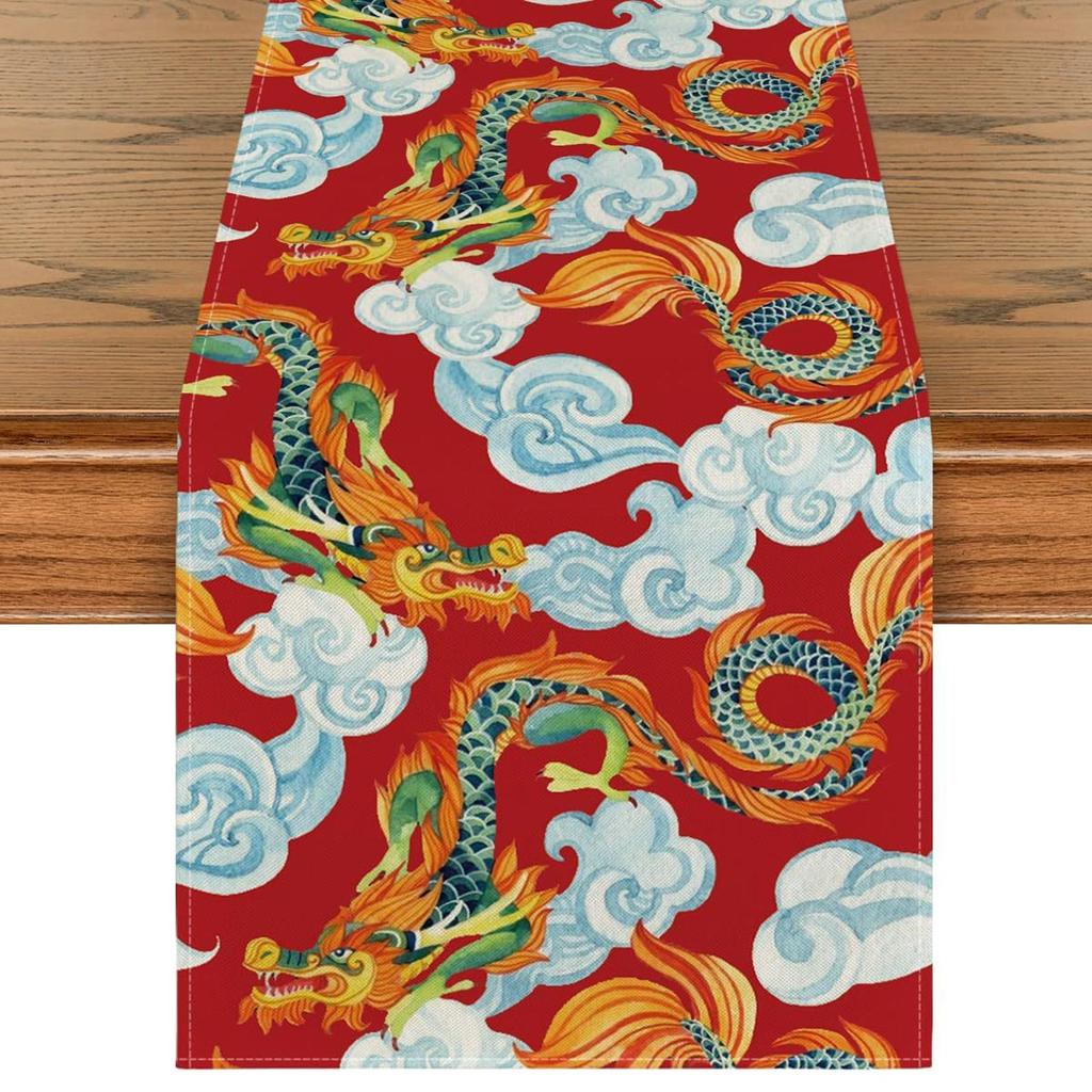 Chinese New Year Table Runner Classic Creative Table Setting for Party Supplies Spring Festival Restaurant Desktop Entrance