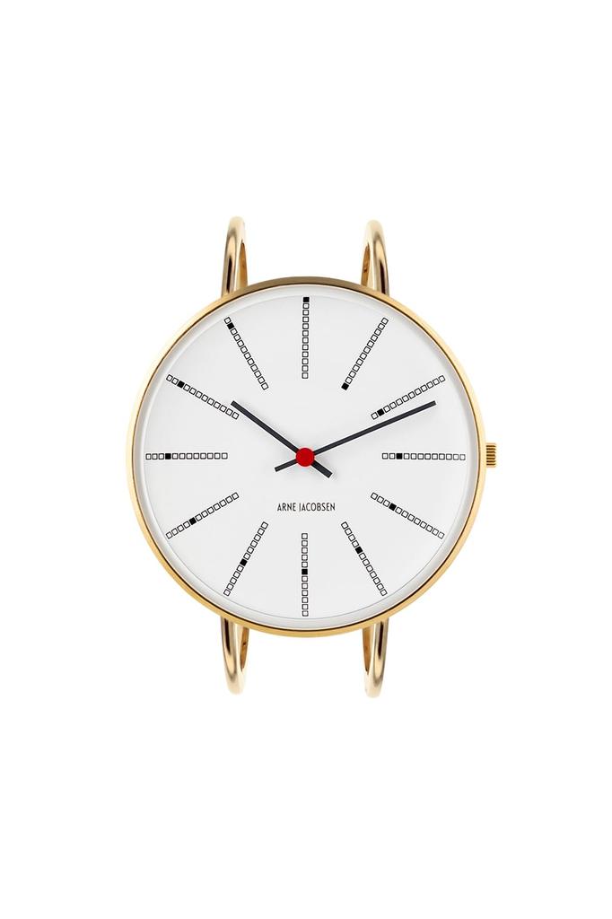 ARNE JACOBSEN BANKERS 53108-2019 40mm Watch, Nordic Design, Water Resistant (Quiet Design with No Second Hand), White Gold Bangle Strap