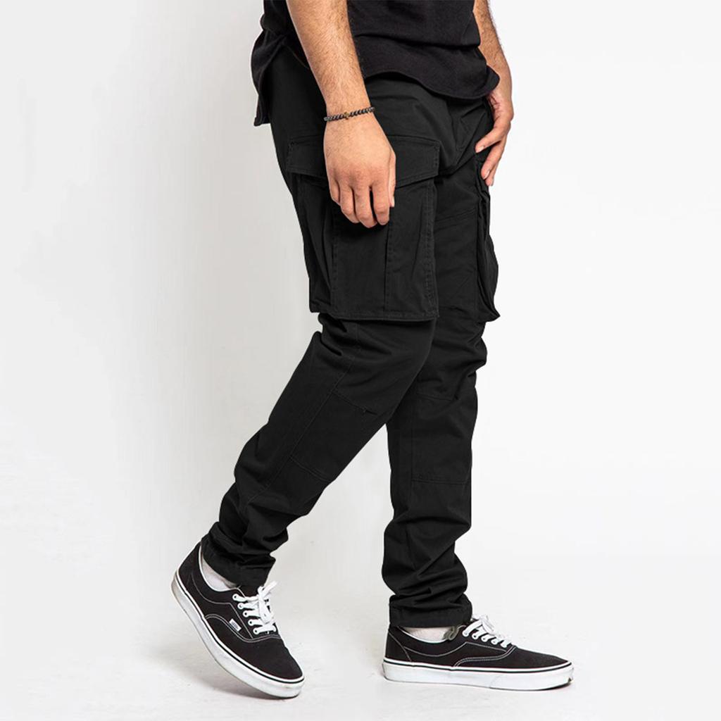 Men's Overalls Drawstring Multi Pocket Casual Pants Hiking Pants Cotton Twill Pants