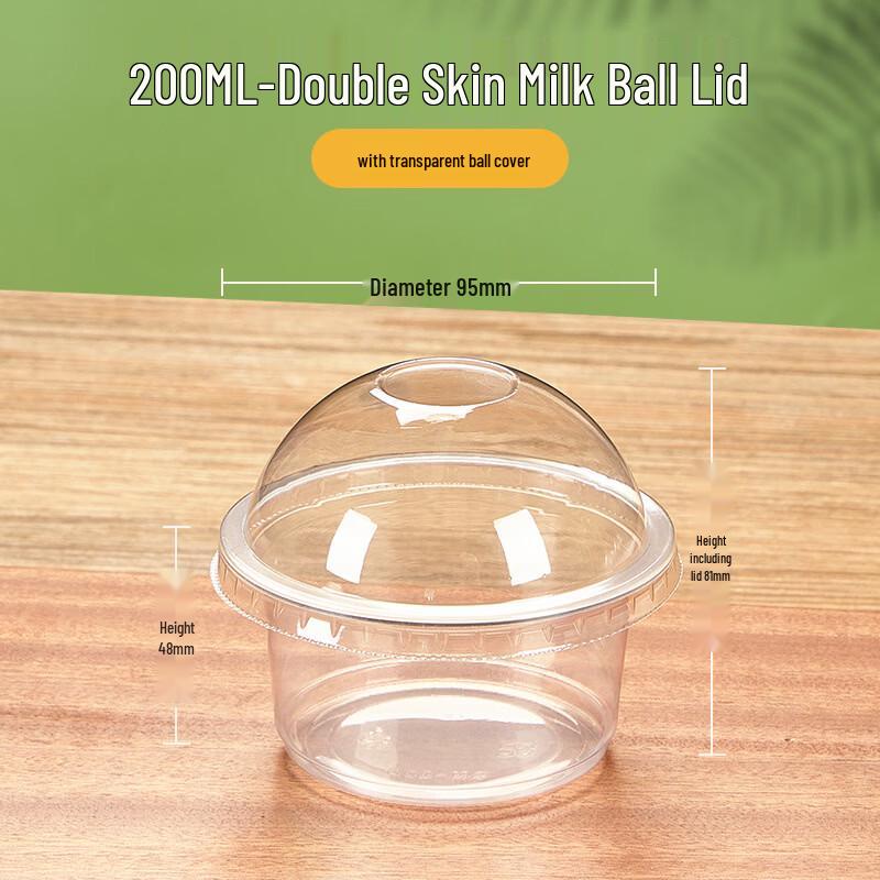 BoZhen Crafted Disposable Pudding & Yogurt Cups with Dome Lids (200ml)