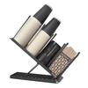 Coffee Cup Holder Lid Organizer with Straw Holder 4 Compartment Coffee Cup Dispenser Adjustable Coffee Bar Organizer