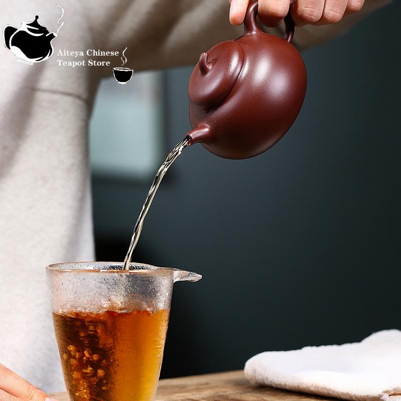 Ceainic chinezesc Yixing Purple Clay Pot Minereu brut Purple Mud Vinete Ceainic Kung Fu Ceainic Yixing 200ml