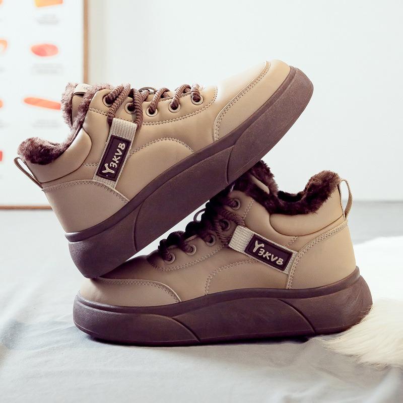 Winter Velvet Thickened Warm Snow Boots Women's Versatile New Thick-soled Cotton Boots Large Cotton Women's Shoes Winter Cotton Shoes