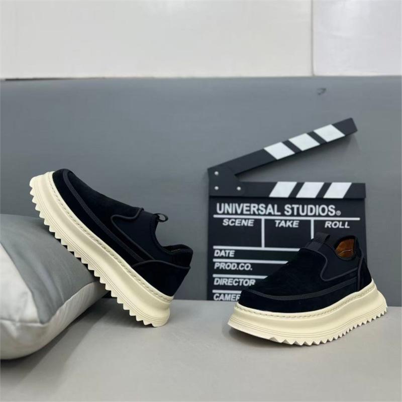 Autumn new breathable leather thick-soled comfortable lace-up casual board shoes cr