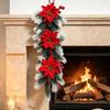 Plastic Artificial Christmas Wreath Realistic Lifelike Christmas Wreath Ornaments Creative Simulated Christmas Snow Twig