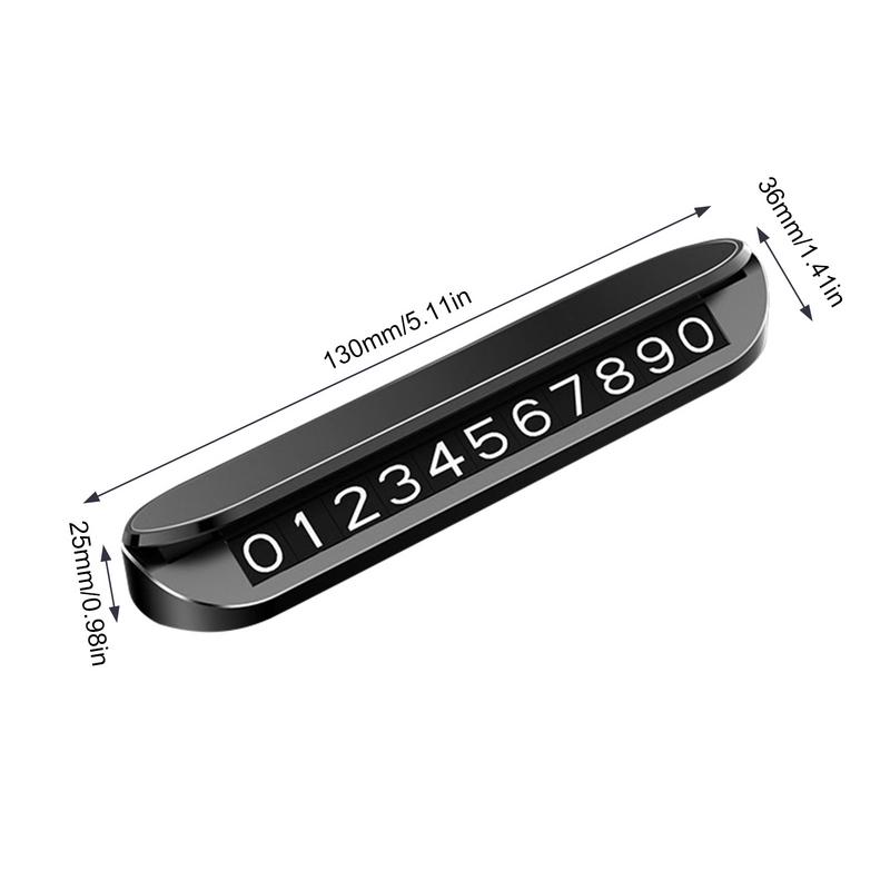 Car Temporary Parking Number Plate Aluminum Alloy Dashboard Hidden Phone Number Sign