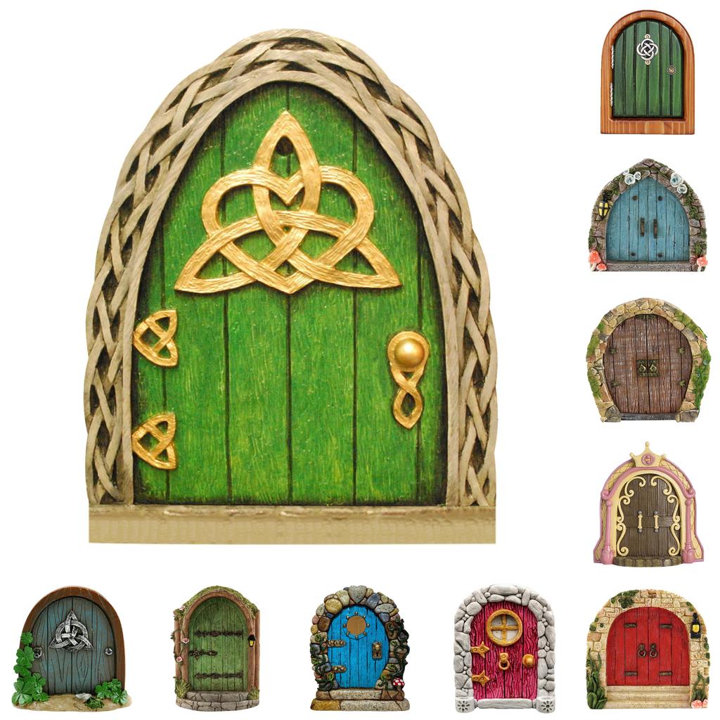 Fairy Princess Door Wooden Figurine With Printed Design For Yard Decor