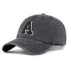 Casquettes de Baseball Unisexes Broderie Lettre A Lavées Printemps et Automne Chapeaux Casuels Réglables d'Extérieur Chapeau Anti-Soleil