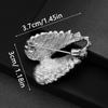 Vintage Silver Tone Angel Wing Brooch With Sparkling Rhinestone Inlay Perfect For Formal Events Wedding Suit Decor