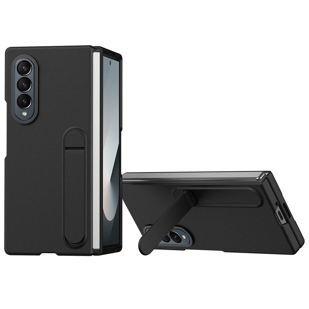 

For Samsung Galaxy Z Fold4 5G Case Kickstand PC Phone Cover with Alloy Lens Ring A