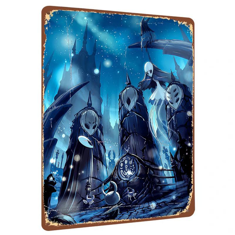 

Hollow Knight Game Scene Metal Iron Painting Living Room Study Decorative Mural Game Peripheral Art Hanging Painting 20x30cm（7.8x11.8inch）