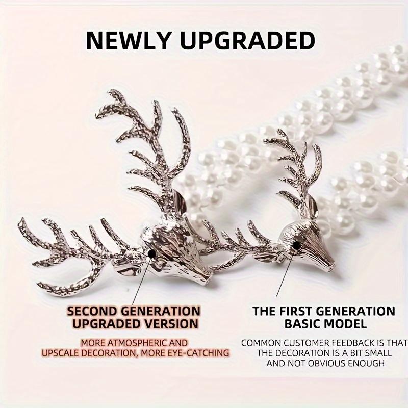2 stk Luksus Metal Elg med Imitation Perle Gardin Snøring - Elegante Snor til Soveværelser og Stuer