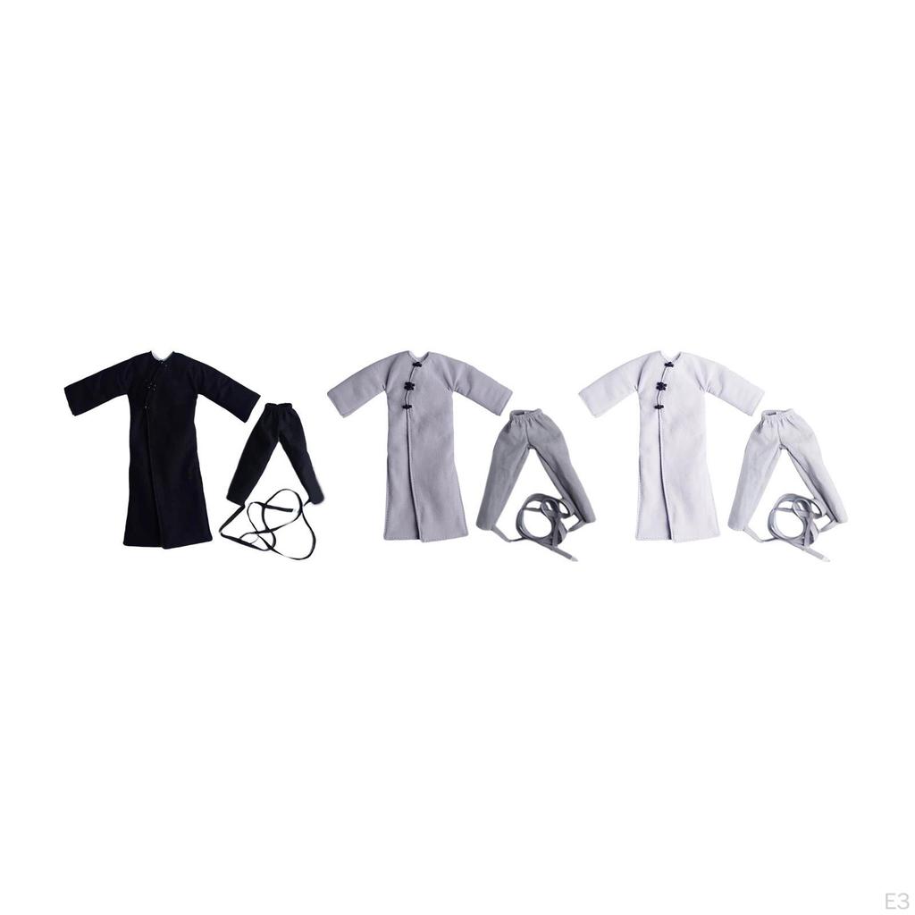 1/12 Action Figure Clothes Coat and Pants Mini Doll Model Costume Length Jacket for 6" Male