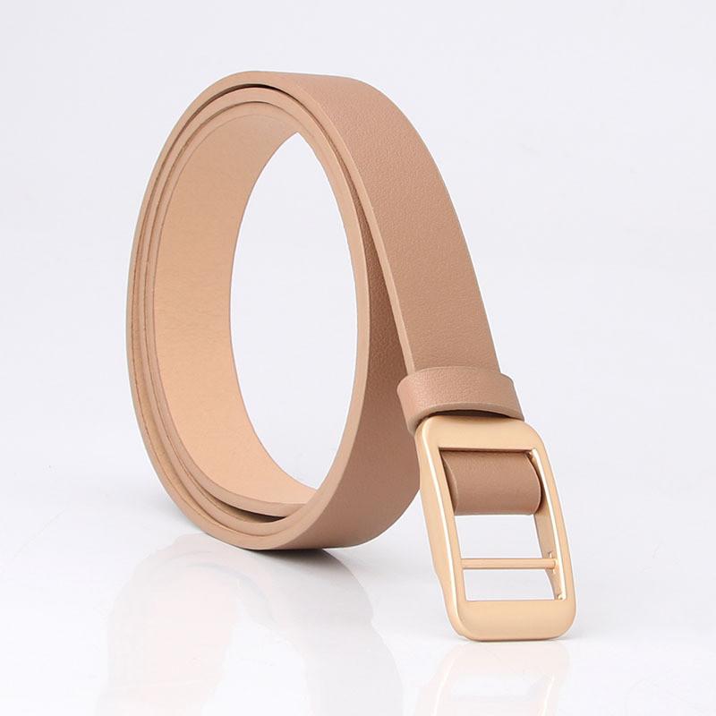 Fashion Pu Leather Belt For Women With Geometric Buckle For Casual And Office Wear хаки