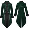 Punk Herren Mantel Lange Jacke Schwarz Gothic Steampunk Kapuzengraben Halloween Umhang